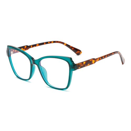 2024 new cross-border color matching anti-blue light cat eye glasses European and American fashionable and versatile plain plain glasses 28076