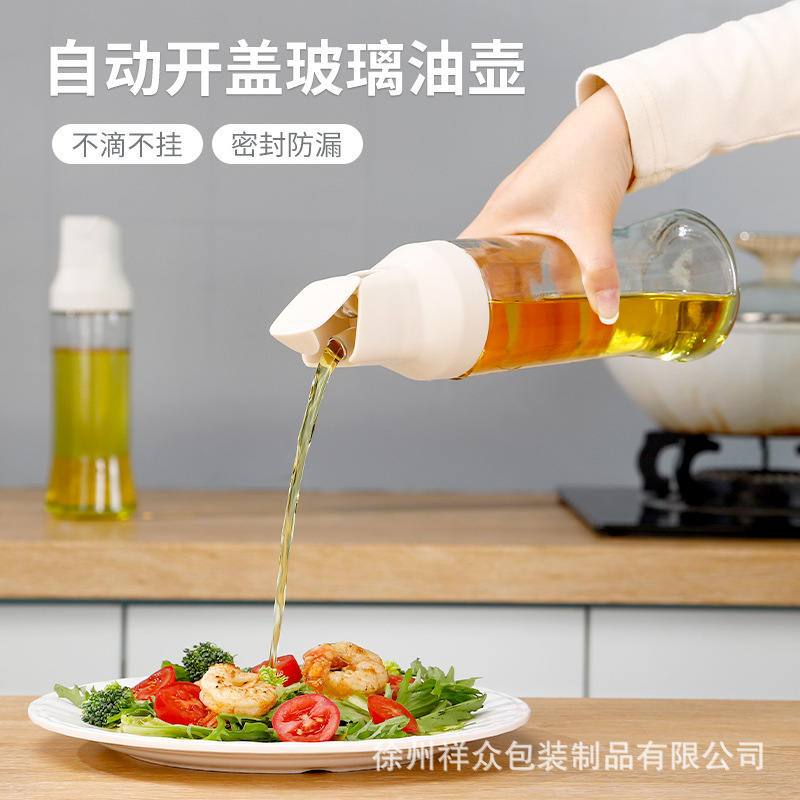 Aceitera de Vidrio con Apertura Automática de Vidrio Apertura y Cierre Automático para Cocina