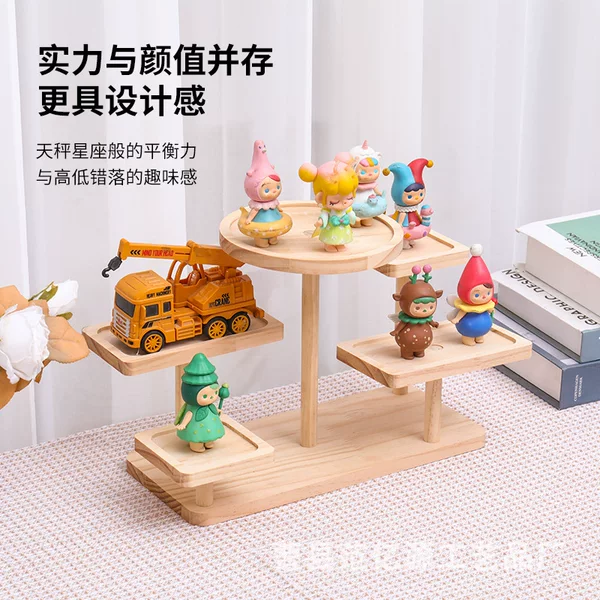Spot Wooden Multi-Layer Storage Display Rack Flower Pot Decorative Rack Living Room Hand-Made Storage Rack Wooden Jewelry Rack