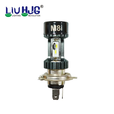 Super Bright Motorcycle Led Bulb with Integrated High and Low Beam H4 Two-Prong Led Headlight, Wide Voltage Range 12V-80V (Motorcycle headlights, headlights) - m8-white-a