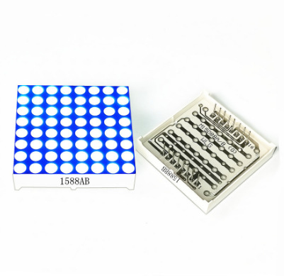 ∮3.75mm8*8蓝光点阵 8*8点阵模块38*38mm 1588AB 1588BB 8*8点阵