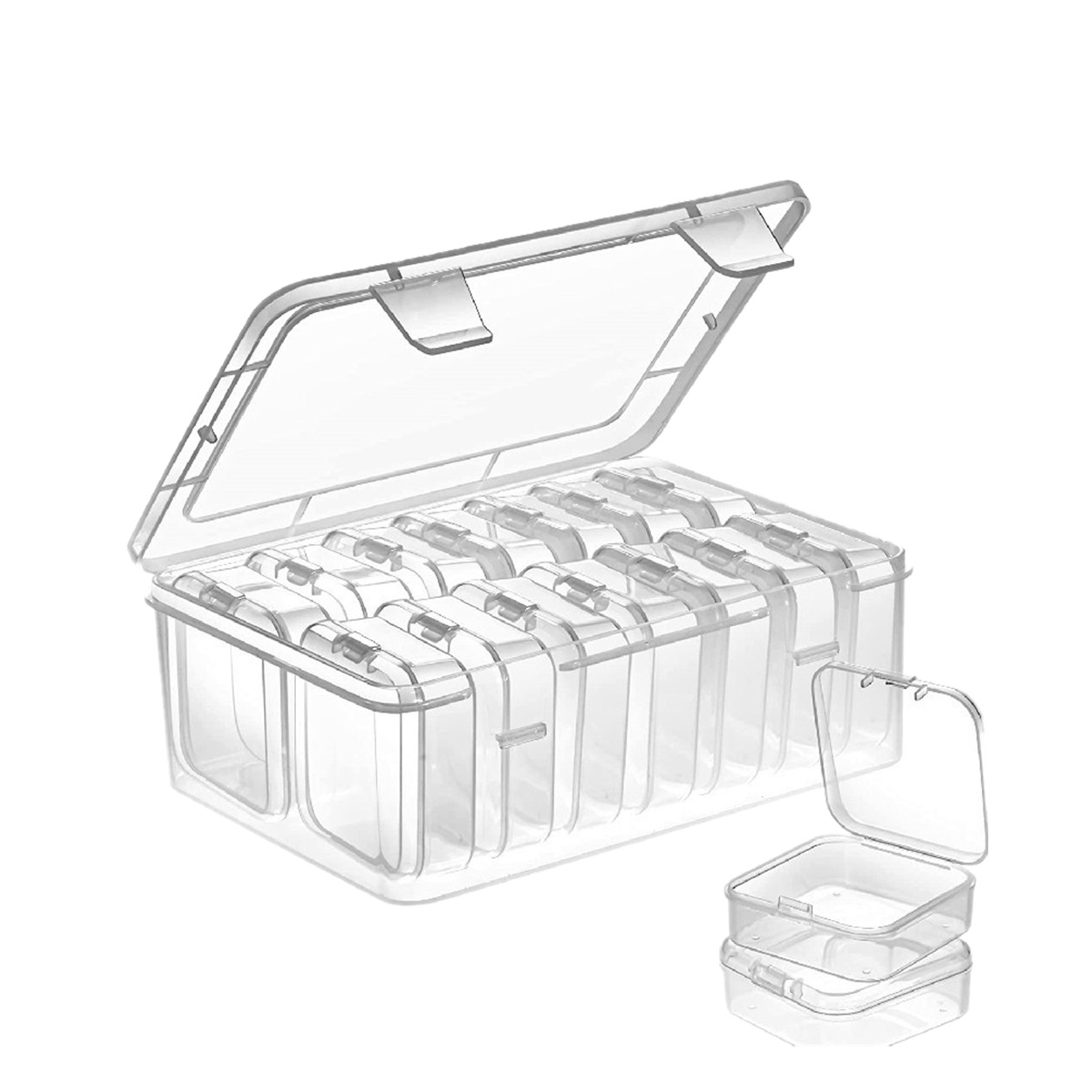 Venta caliente al aire libre 14-grid SECO caja de clasificación de almacenamiento de cuentas hechas a mano caja de almacenamiento de joyas caja de clasificación de joyas