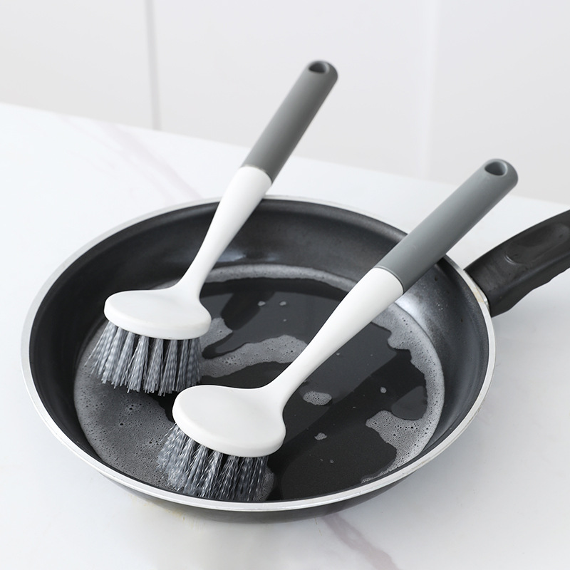 냄비 세척용 브러쉬, 냄비를 손상시키지 않고 기름이 들러붙지 않는 긴 손잡이 브러쉬, 설거지용 주방 청소 브러쉬, 냄비 브러쉬, 논스틱