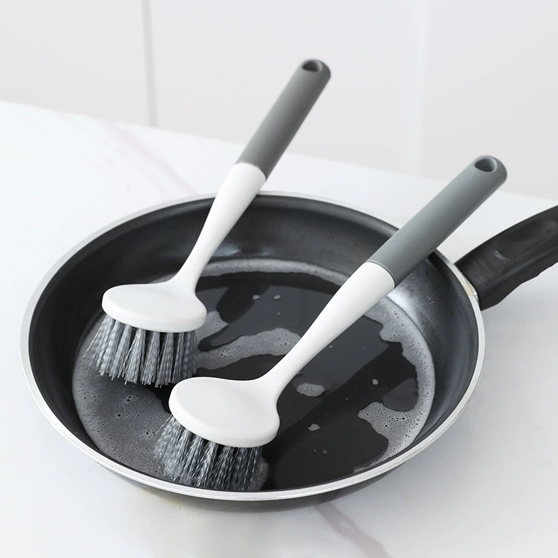 Щетка для чистки кастрюль, не повреждает посуду, не удерживает масло, щетка с длинной ручкой для мытья кастрюль и посуды, кухонная щетка для чистки, с антипригарным покрытием.