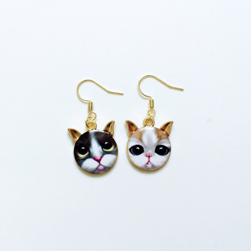 Lindo Gato Metal Esmalte Mujeres Pendientes De Gota 1 Par display picture 26