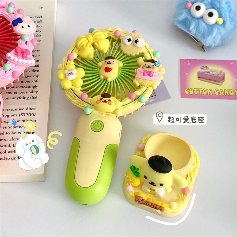 Дети ручной работы diy крем клей небольшой вентилятор изготовление материала для девочек портативный портативный ручной электрический вентилятор