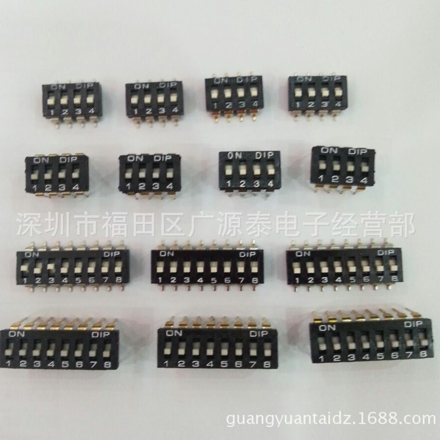 原装园达DIP DM-06-V贴片拨码开关6位贴片 间距2.54 SMD贴片黑色