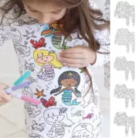Трансграничные DIY детские пижамы граффити ручная роспись раскрашенный набор домашней одежды
