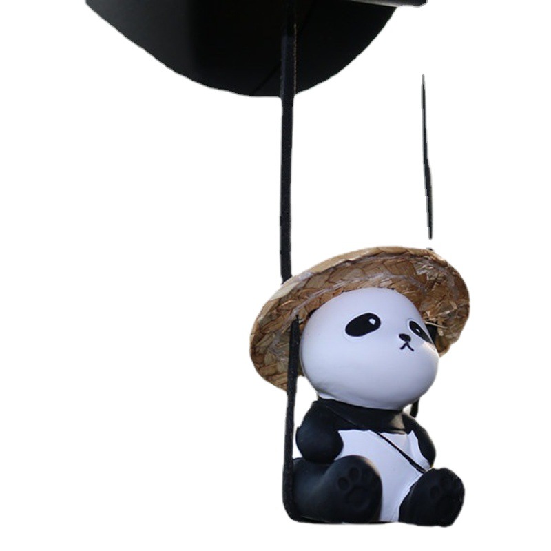 Lindo coche colgante decoración del coche Swing Panda espejo retrovisor colgante suministros de coche adornos al por mayor