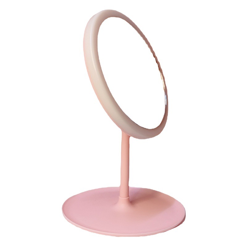 Espejo de maquillaje LED rojo de Internet Tik Tres colores con luz de relleno de luz dormitorio escritorio plegable portátil espejo de belleza transfronterizo portátil