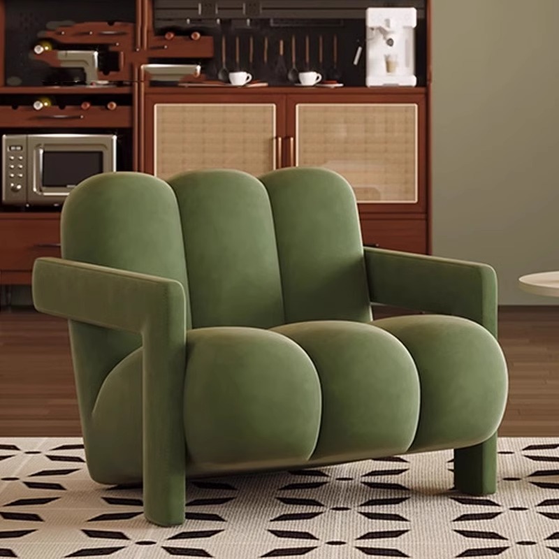 Sala de estar perezosa sofá de balcón simple sala de recepción moderna silla de aire crema diseñador de alta calidad
