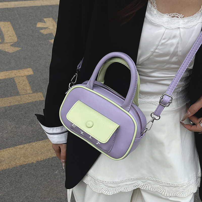 Trendy nicho con bolsos pequeños para mujer 2025 nuevo bolso de hombro de todo fósforo de color en contraste versión coreana del pequeño bolso cuadrado de mensajero de cercanías