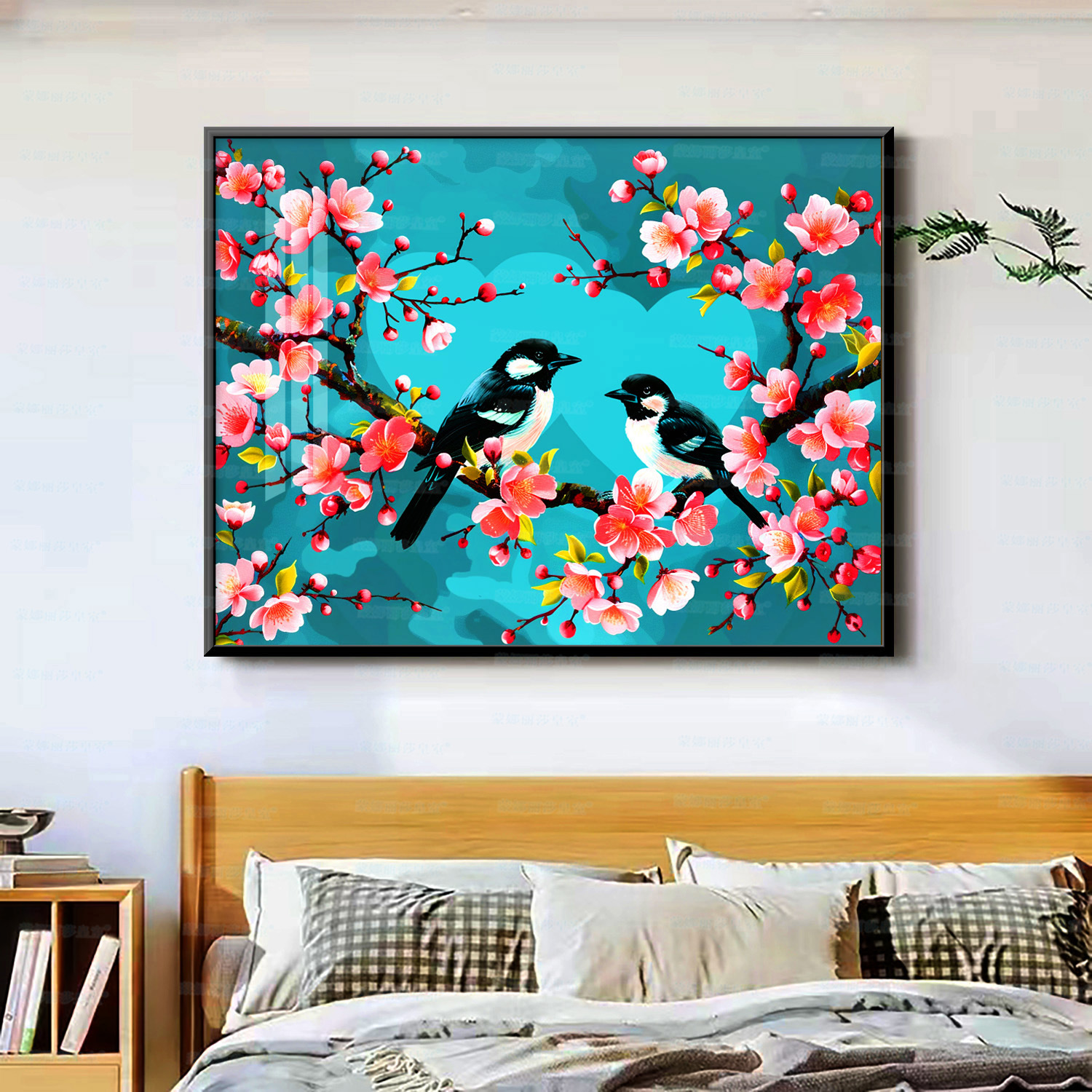 Mona Lisa real bordado cruzado para satisfacer las cejas, impresión de corazón, edición actualizada simple flor auspiciosa decoración bordada a mano image 6