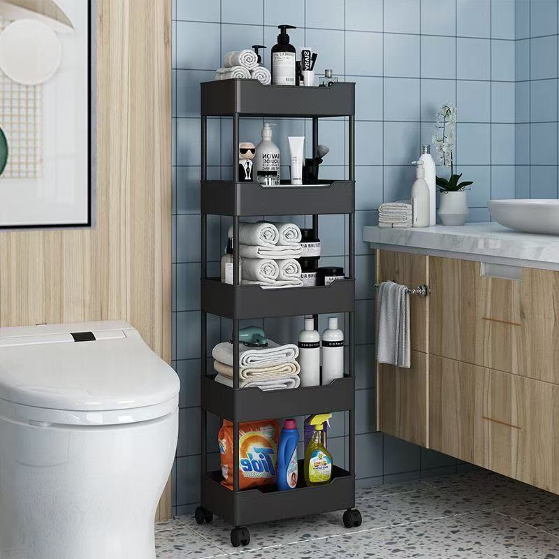 Estante de almacenamiento de carro pequeño sala de estar cocina doméstica piso de piso dormitorio multicapa snack móvil almacenamiento de almacenamiento de baño