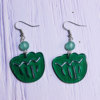 Acrylic green accessory, retro earrings, Mori, flowered, Birthday gift