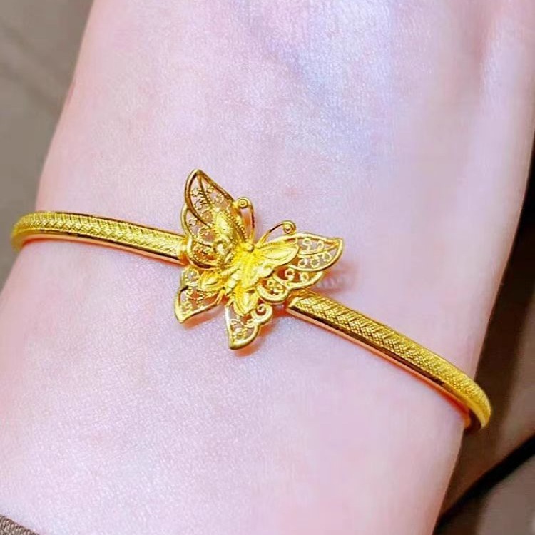 New Chinese fashion silk butterfly bracelet bracelet women's gold-plated retro diamond chain bracelet bracelet supply batch_voghion.com
