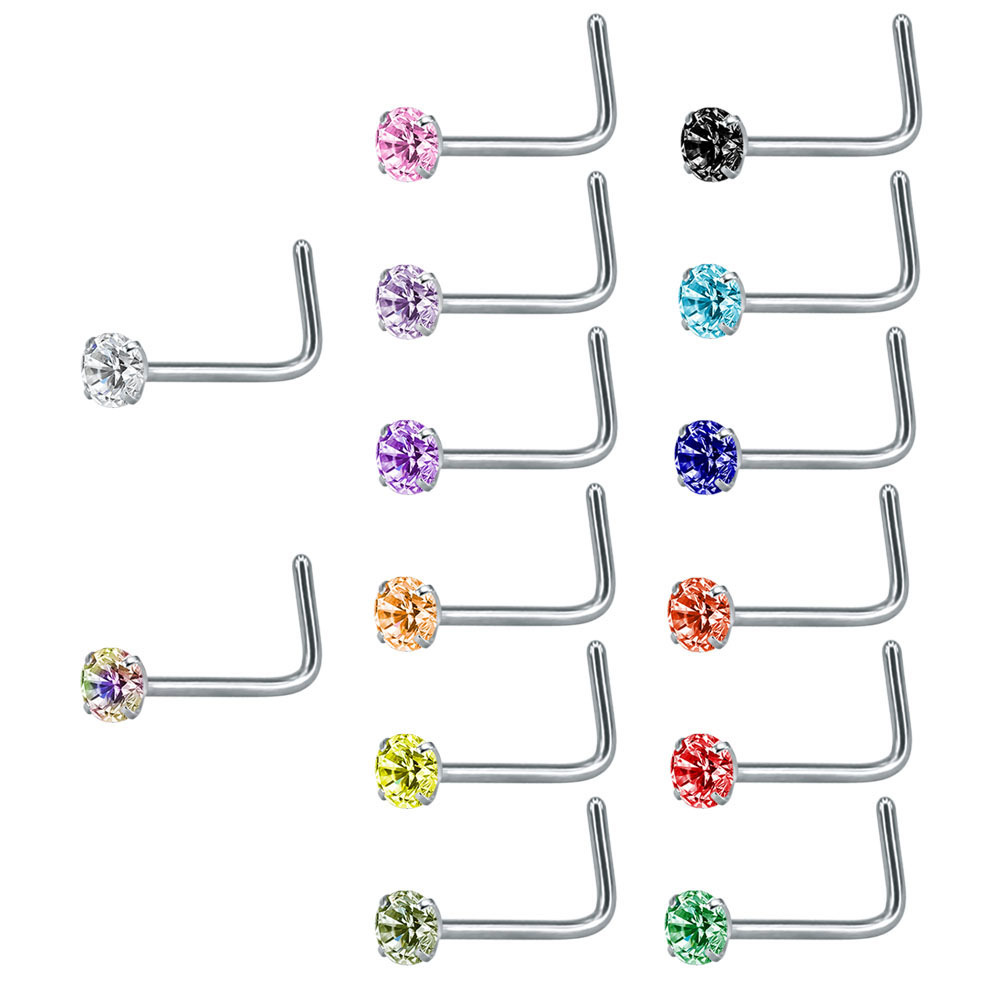 Silver pointed spike labret stud material detail