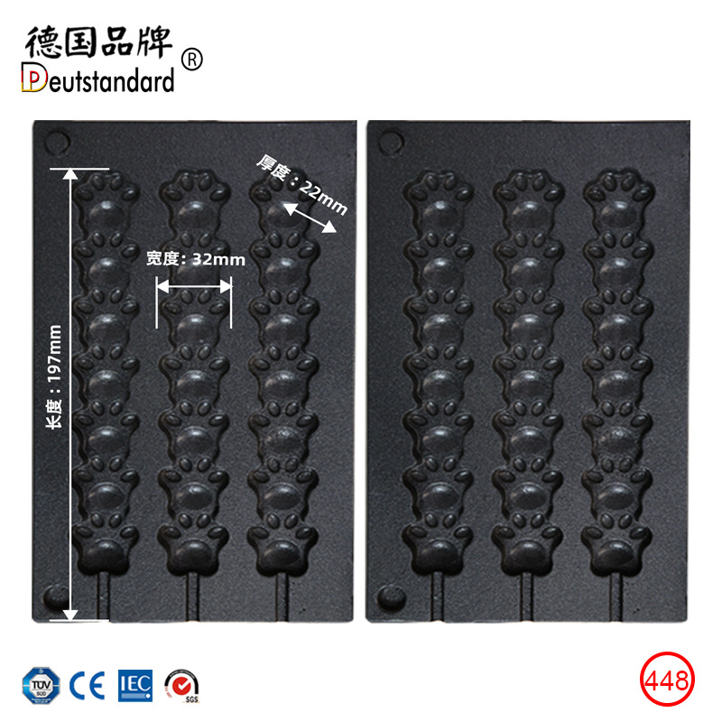 华夫饼串串烘培机 翻转型鸡蛋糕设备夹馅不同口味华夫饼烤饼机448