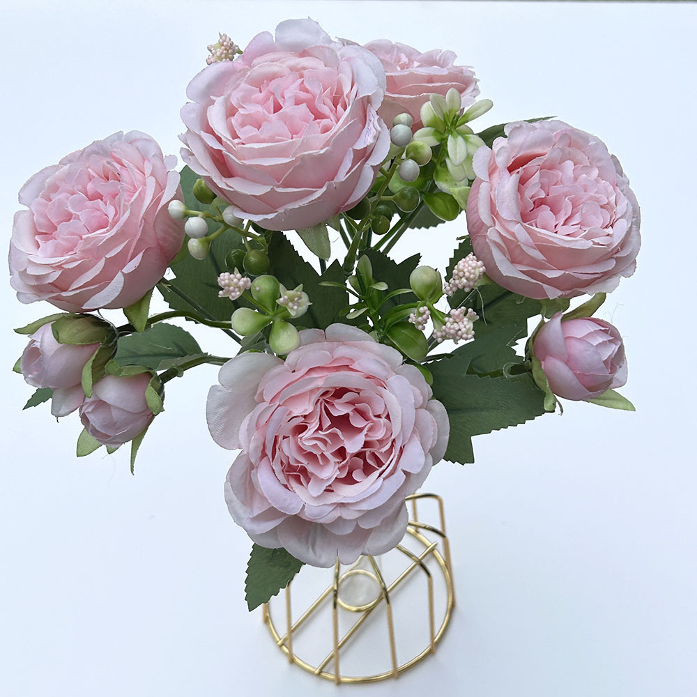 Simulation 5 Spring Peony Korean-style Bundle Rose Peony Simulation Flower Home Wedding Rose Bundle Decoration_voghion.com
