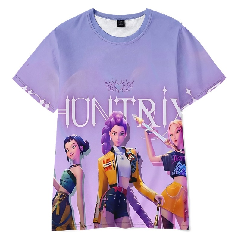 3D新品电影  K-POP 猎魔女团  印花短袖T恤印花成人童装夏季|undefined