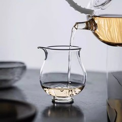 ガラスの公道の杯の高ホウ素のシリコンの耐熱は柄がなくて、手の日本式の茶器の独特な透明な瑠璃の均等な杯を防ぎます。