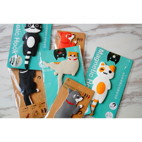 Japanese groceries, animal strong magnetic stickers, decorative hooks, house key hooks, cat refrigerator magnets, cute magnets