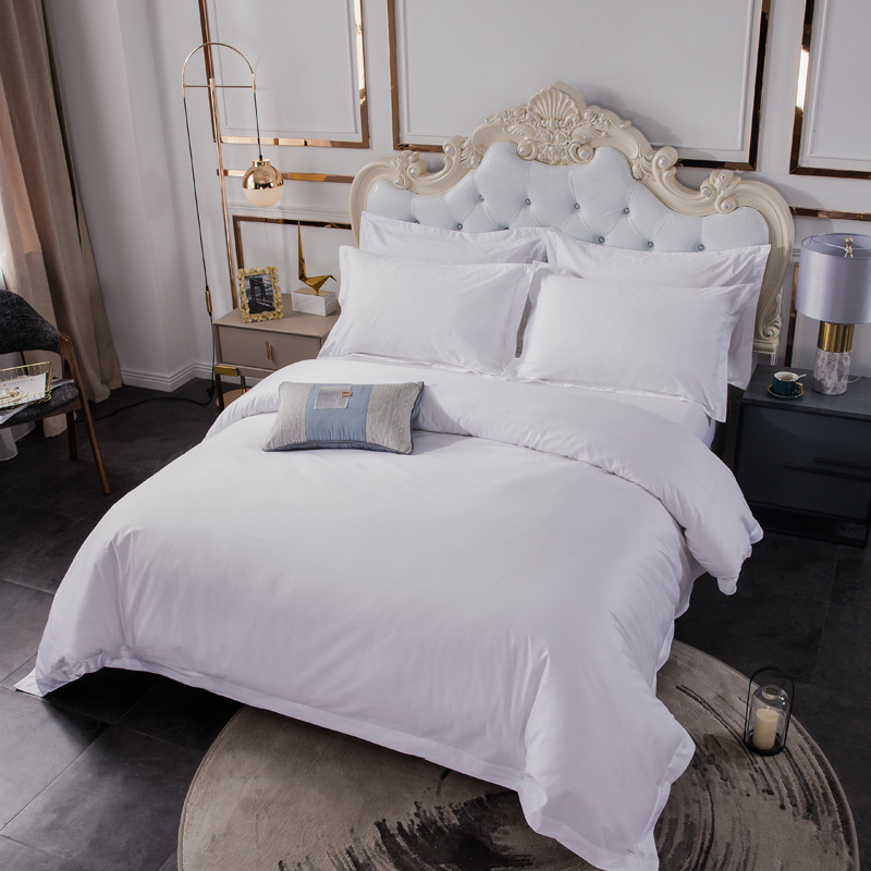 Customized Hotel Linen Four-Piece Set Pure Cotton Satin Bedding Set Hotel Bed Bed Sheets Pillowcase Quilt Cover