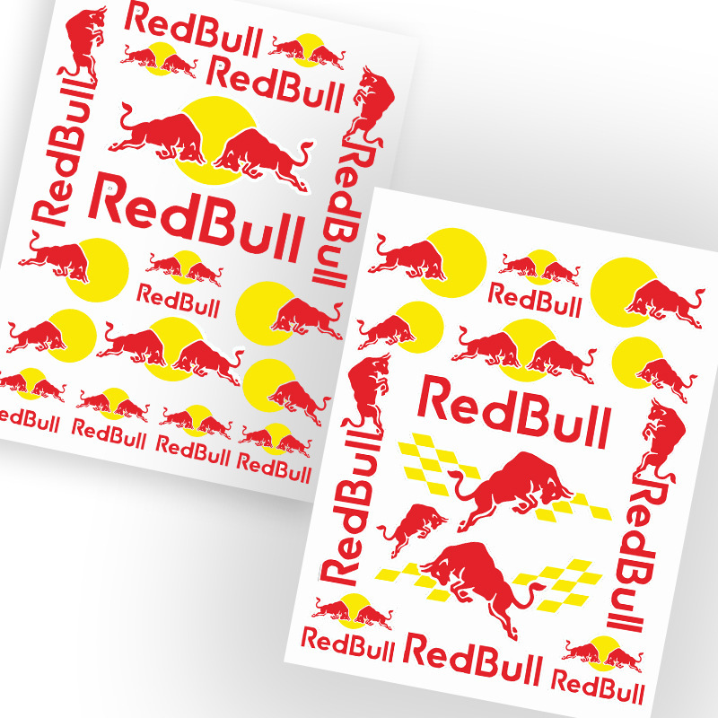 Wholesale Red Bull Sticker Motorcycle Helmet Fuel Tank Logo suit Change Decoration Motorcycle Body Pedal Machine Head Sticker