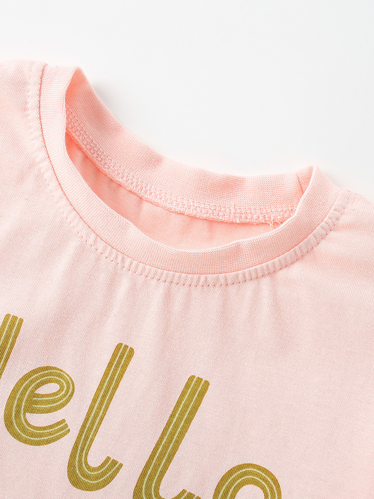 Malwee transfronterizo verano nuevo conjunto de ropa infantil infantil conjunto de impresión de dibujos animados para niños suelta piel transpirable dos piezas