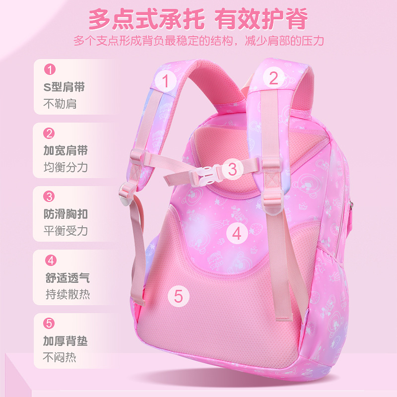 Mochila escolar de nuevo estilo para estudiantes de primaria, mochila abierta de gran capacidad tipo refrigerador lateral para hombres y mujeres, mochila escolar para estudiantes de grado 1-3-6