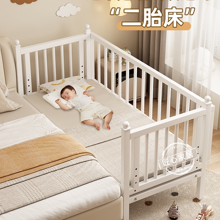 Wrought Iron Children's Bed, Spliced Bed, Baby Crib, Baby Bed, Steel Frame Single Bed, Extra Wide Bedside Spliced Bed
