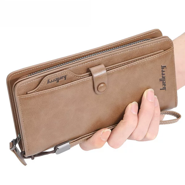 Baellerry New Men's Wallet Retro Multi-Card Slot Wallet Cross-Border Multi-Functional High-End Clutch Bag for Men