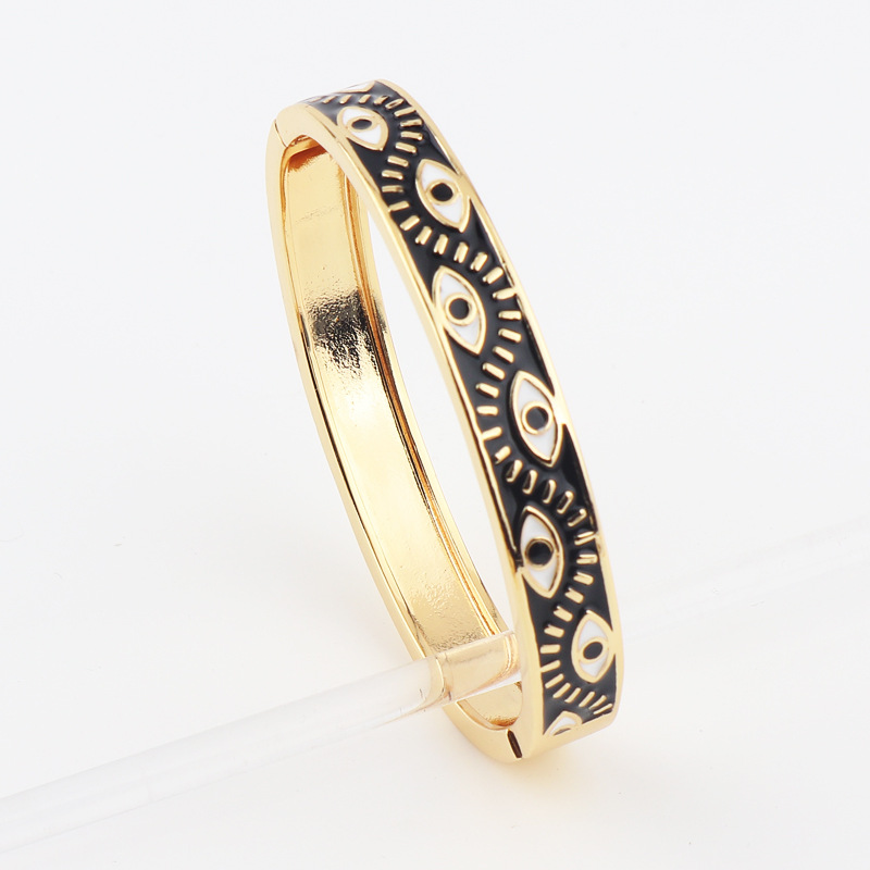Copper Material Fashion Devil's Eye Copper Bangle Contrast Collar Copper Bracelets