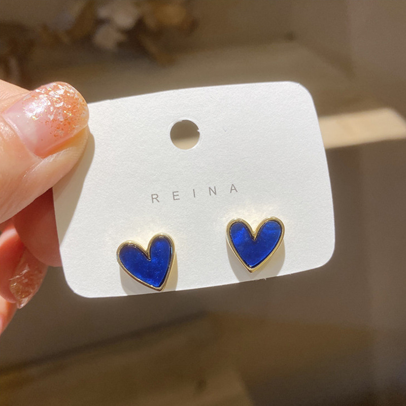 South Korea Blue Love Earrings Retro New Temperament Earrings display picture 1