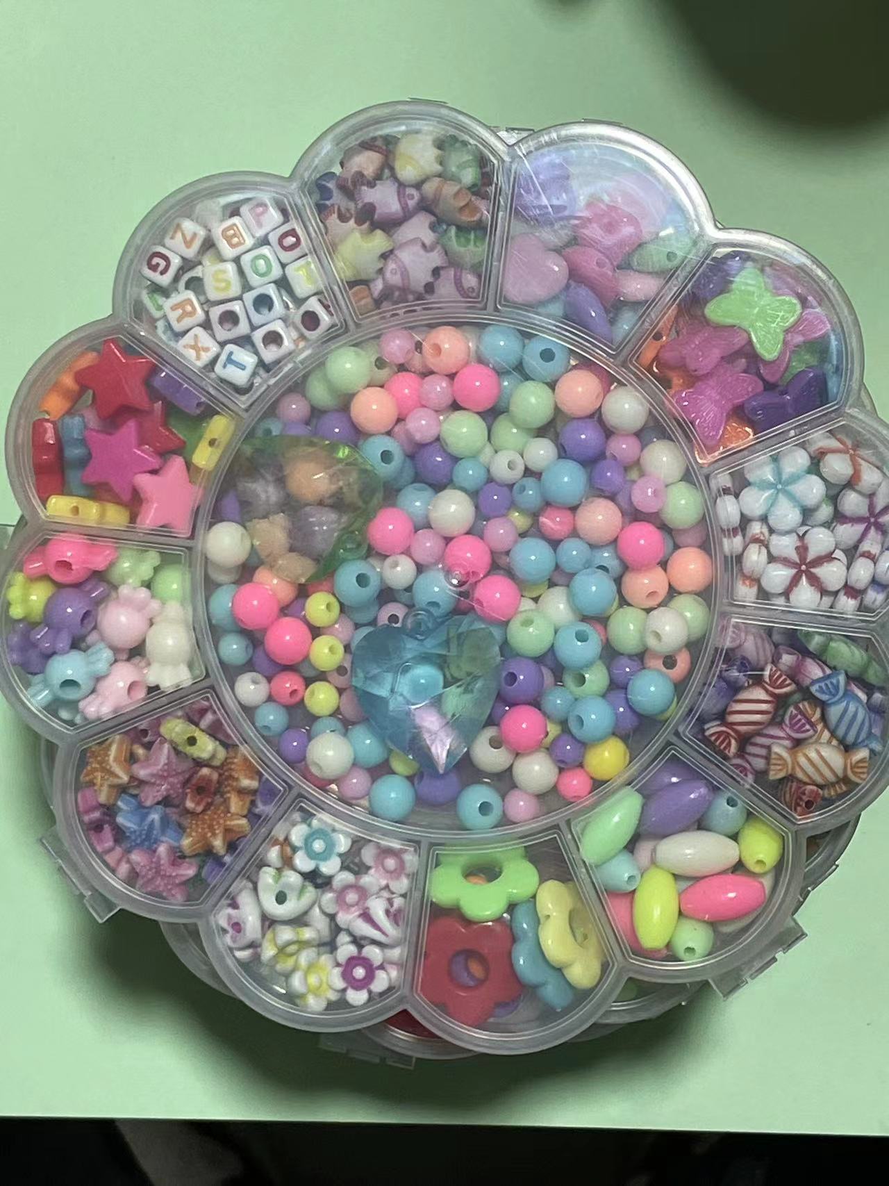 Cuentas de juguete para niños niñas hecho a mano material bricolaje paquete collar pulsera joyería con cuentas regalo educativo