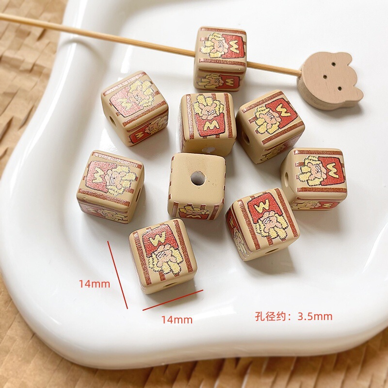 アクリルパン食品カラーコッキースタービーズルースビーズ diy 手作りブレスレットネックレスビーズ素材|undefined