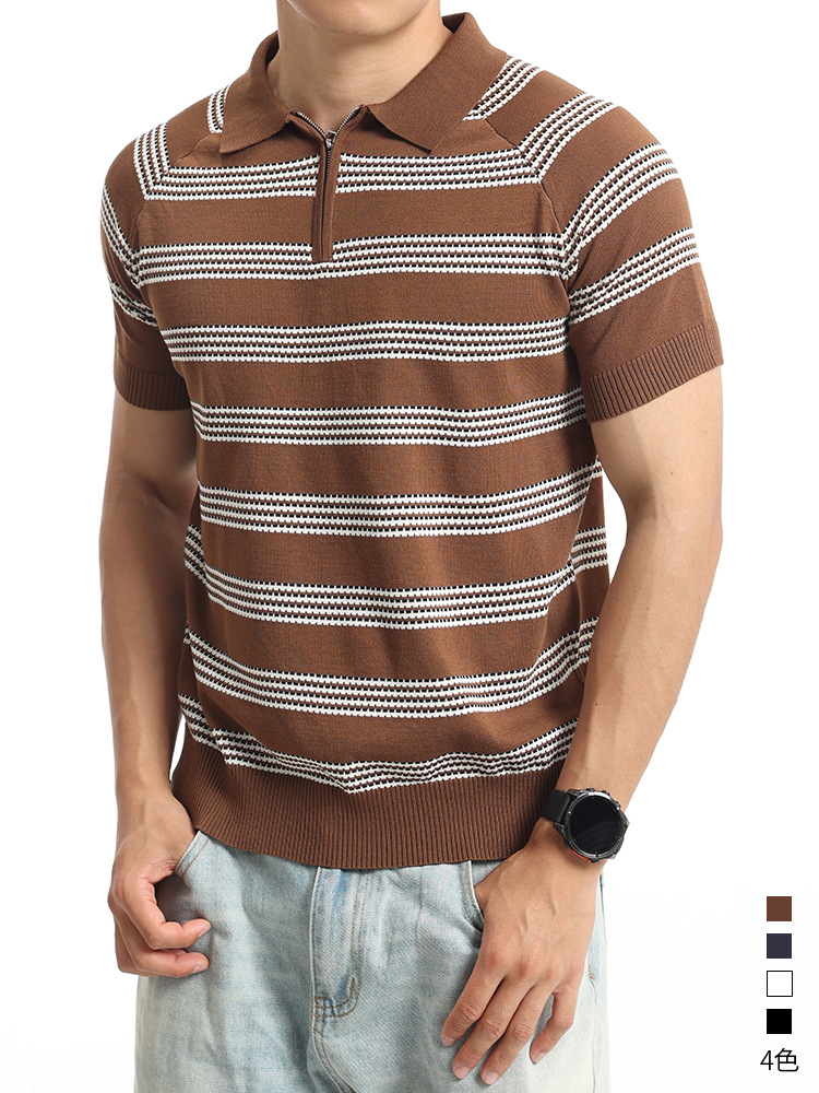 Hielo para hombres Old Money Style Polo de punto de manga corta de verano de negocios Casual Paul camiseta de hombre
