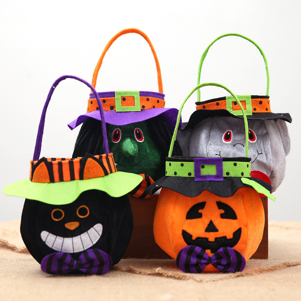 Bolsa de regalo de calabaza de Halloween suministros de decoración bolsa redonda con capucha bolsa de calabaza regalo de caramelo para niños del festival de fantasmas