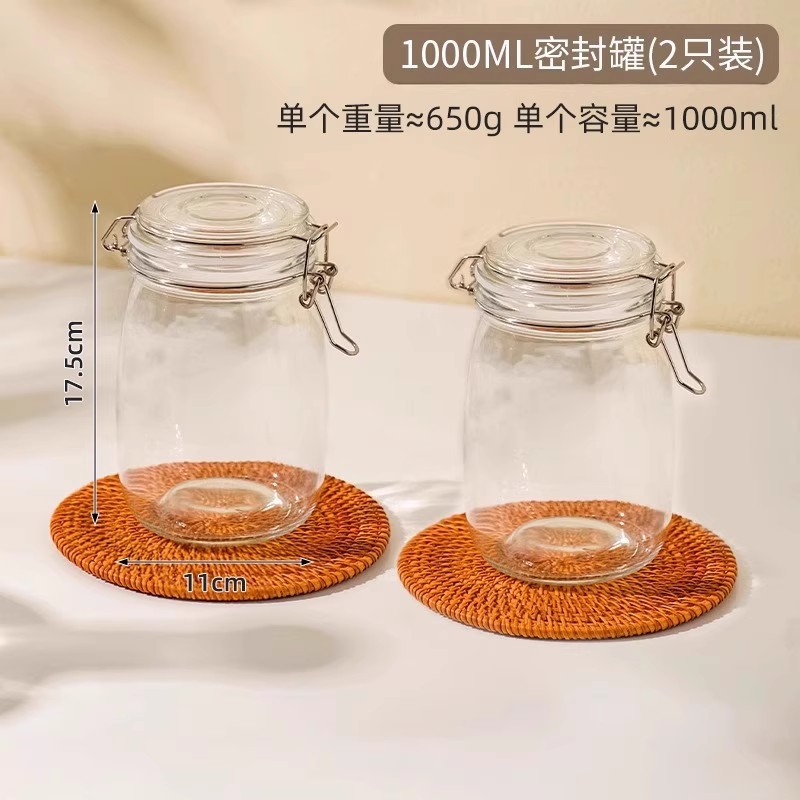 Frasco de vidrio sellado con tapa botella de miel vino espumoso tarro de encurtidos domésticos Comida pequeña jarra de almacenamiento botella vacía