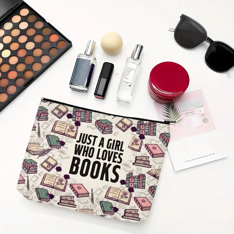 Transfronterizo Amazon Temu popular de lino de doble cara impresa bolsa de almacenamiento de cosméticos bolsa de las mujeres multi-funcional bolsa de cremallera