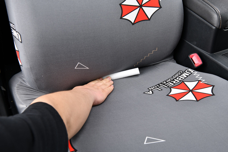 Fabric car elastic seat cover, non-slip, full coverage, thin model, front row driver and passenger seat cushion cover, one-piece dust cover