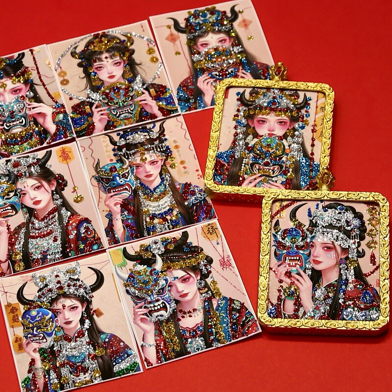 手绘彩金唐卡卡芯画芯金色嘎乌盒扎基拉姆前世今生厂家批发|undefined