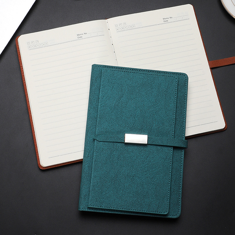 A5 hebilla de negocios tarjeta de visita cuaderno de cuero PU cuaderno de reunión caja de regalo logotipo personalizado