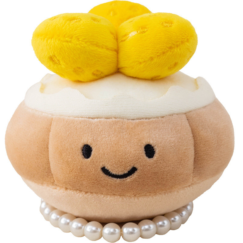 Pastel lindo tarta de fresa colgante pequeño juguete de peluche muñeca simulación divertida tarta de fresa muñeca perla cadena colgante