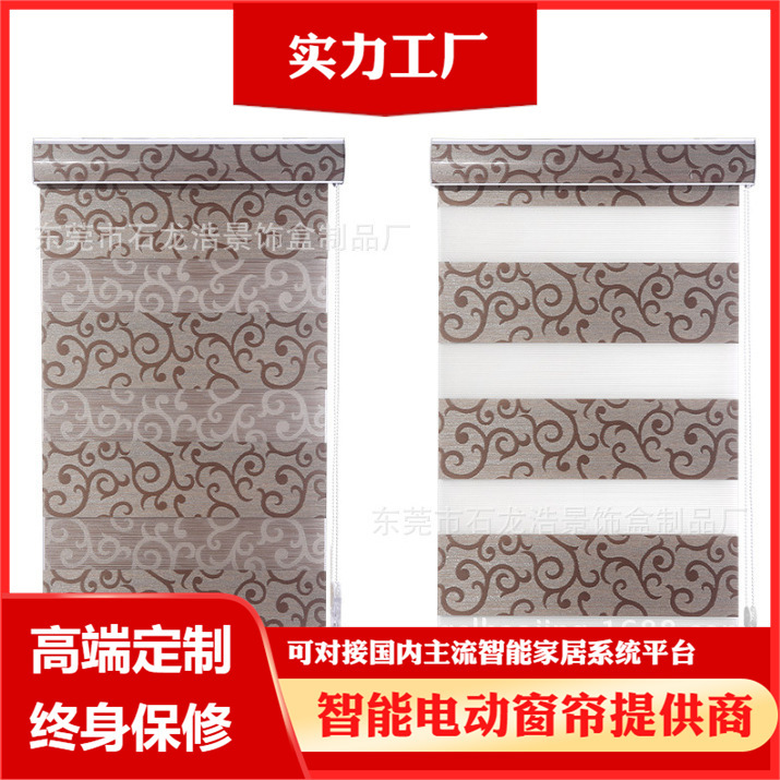 Direct selling soft gauze curtain double-layer Venetian blind office curtain pull bead shading curtain cover zebra curtain blinds