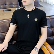 夏季半袖男士高端短袖t恤仿国际品牌名牌男装2025新款百搭上衣服