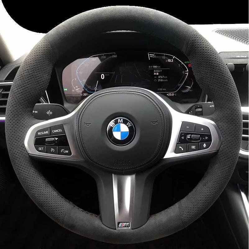 Es adecuado para BMW Serie 5 cubierta de volante de cuero con costura de mano 3 Serie / 1 Serie / 4 Serie / 7 Serie / X3 / X1 / X5 / X6