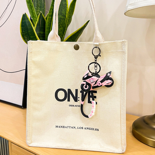 New Sanrio Motorcycle Keychain Cartoon Small Motor Toy Backpack Hook Decor Couple Figurine Car Key Holder