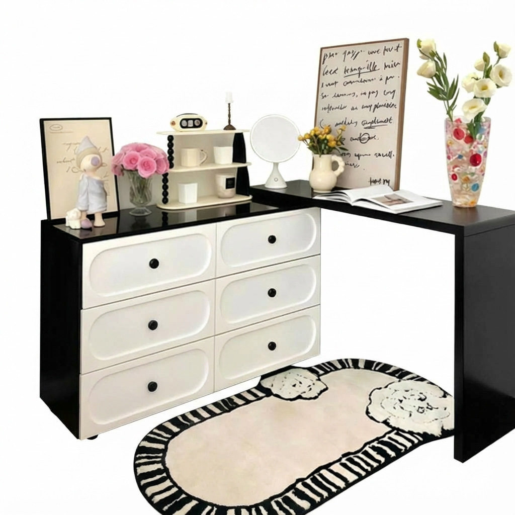 Comedor de vestuario retrógrado francés dormitorio armario de almacenamiento armario de lujo ligero escritorio retráctil escritorio de oficina