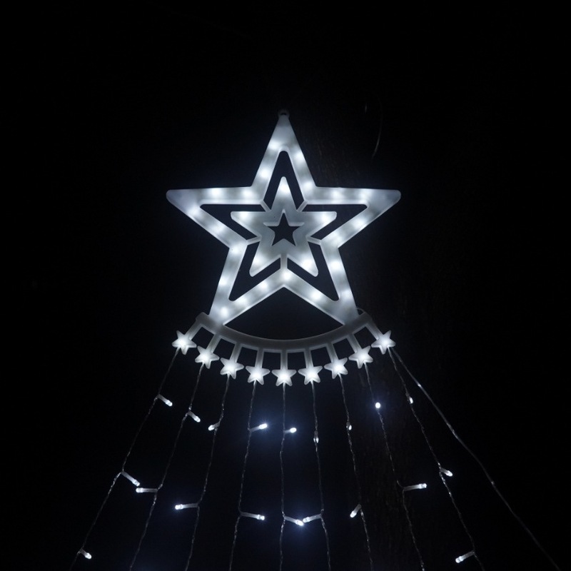 LED五芒星流水滝ライトクリスマスガーデンレイアウトテール流星ライト屋外スター雰囲気ライトストリング|undefined